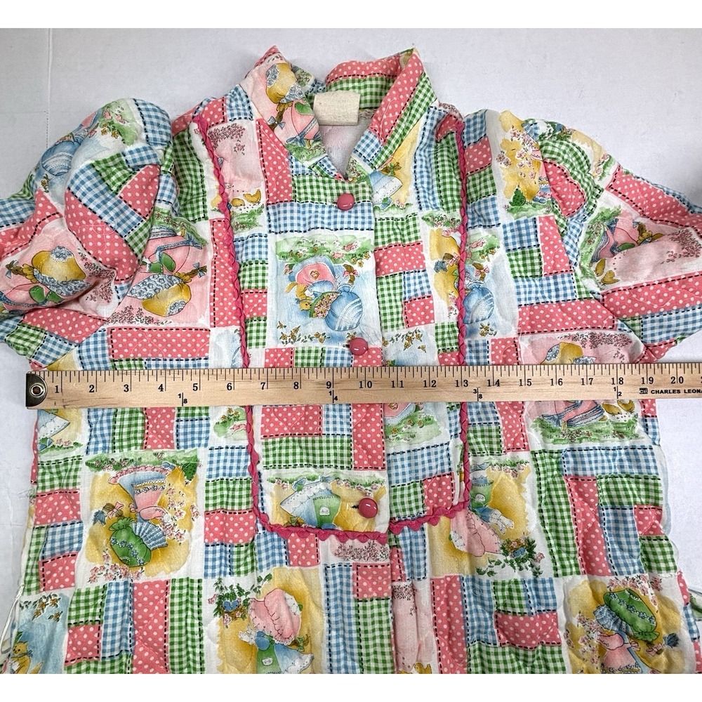 VTG Holly Hobby Quilted Robe Housecoat WOMENS‎ 14* Long Full Button Colorful GUC - Picture 6 of 13